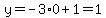 y=-3%2A0%2B1=1