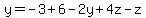 y=-3%2B6-2y%2B4z-z