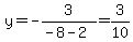 y=-3%2F%28-8-2%29=3%2F10