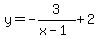y=-3%2F%28x-1%29%2B2