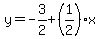 y=-3%2F2%2B%281%2F2%29x