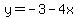 y=-3+-+4x