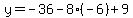 y=-36-8%28-6%29%2B9