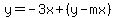 y=-3x%2B%28y-mx%29