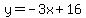 y=-3x%2B16