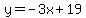 y=-3x%2B19