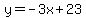 y=-3x%2B23