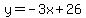 y=-3x%2B26
