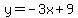 y=-3x%2B9