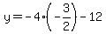 y=-4%28-3%2F2%29-12