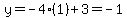 y=-4%281%29%2B3=-1