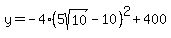 y=-4%285sqrt%2810%29-10%29%5E2+%2B400
