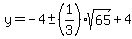 y=-4%2B-+%281%2F3%29sqrt%2865%29%2B4