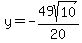 y=-49sqrt%2810%29%2F20