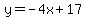 y=-4x%2B17
