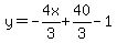 y=-4x%2F3%2B40%2F3-1