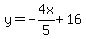 y=-4x%2F5%2B16