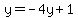 y=-4y%2B1