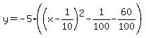 y=-5%28%28x-1%2F10%29%5E2-1%2F100-60%2F100%29