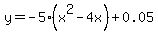 y=-5%28x%5E2+-4x%29+%2B+0.05+
