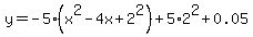 y=-5%28x%5E2+-4x%2B2%5E2%29+%2B5%2A2%5E2%2B+0.05+