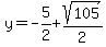 y=-5%2F2%2Bsqrt%28105%29%2F2