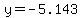 y=-5.143