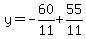 y=-60%2F11%2B55%2F11