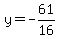 y=-61%2F16