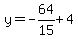 y=-64%2F15%2B4