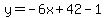 y=-6x%2B42-1
