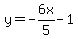 y=-6x%2F5-1