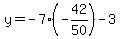 y=-7%28-42%2F50%29-3