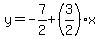 y=-7%2F2%2B%283%2F2%29x