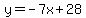 y=-7x%2B28