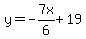 y=-7x%2F6%2B19