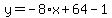 y=-8%2Ax%2B64-1