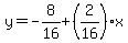 y=-8%2F16%2B%282%2F16%29x