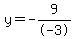 y=-9%2F-3
