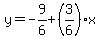 y=-9%2F6%2B%283%2F6%29x