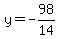 y=-98%2F14