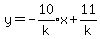 y=-expr%2810%2Fk%29x%2B11%2Fk
