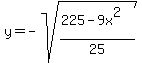 y=-sqrt%28%28225-9x%5E2%29%2F25%29