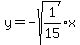 y=-sqrt%281%2F15%29x