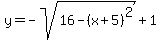 y=-sqrt%2816-%28x%2B5%29%5E2%29%2B1