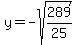 y=-sqrt%28289%2F25%29
