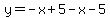 y=-x%2B5-x-5