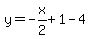 y=-x%2F2%2B1-4