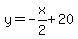 y=-x%2F2%2B20