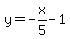 y=-x%2F5-1